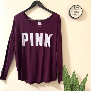 Pink VS Scoop Neck Long sleeves Top